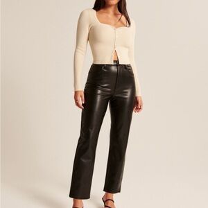 Abercrombie & Fitch Black Vegan Leather Trousers